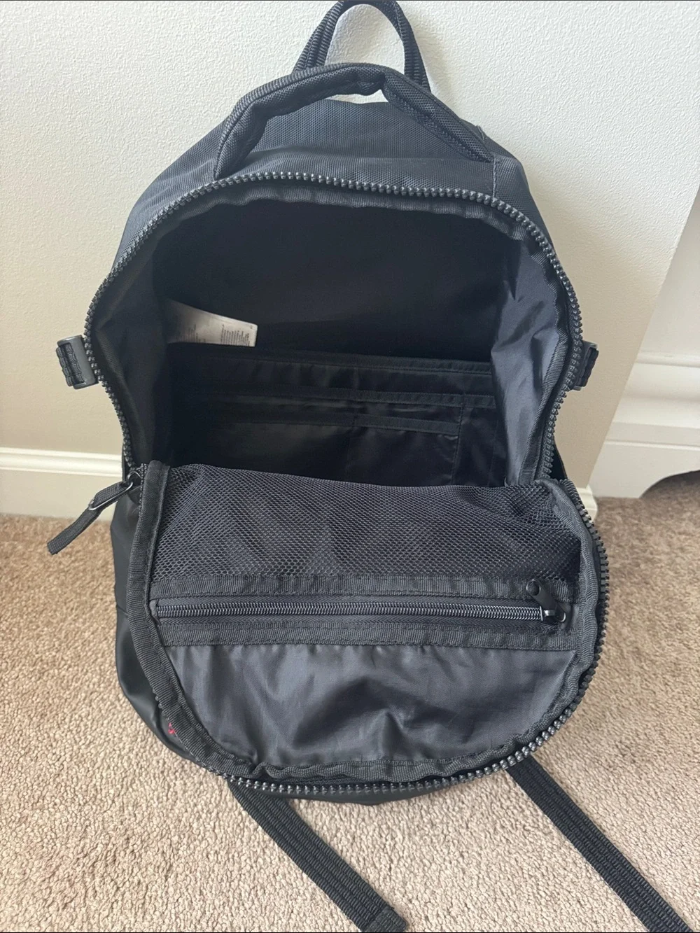 Jordan Black Backpack with Red Accent and Jumpman Patch